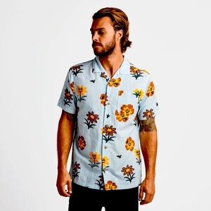 Roark Cotton/Linen Button Up - Liquid Gold. XL